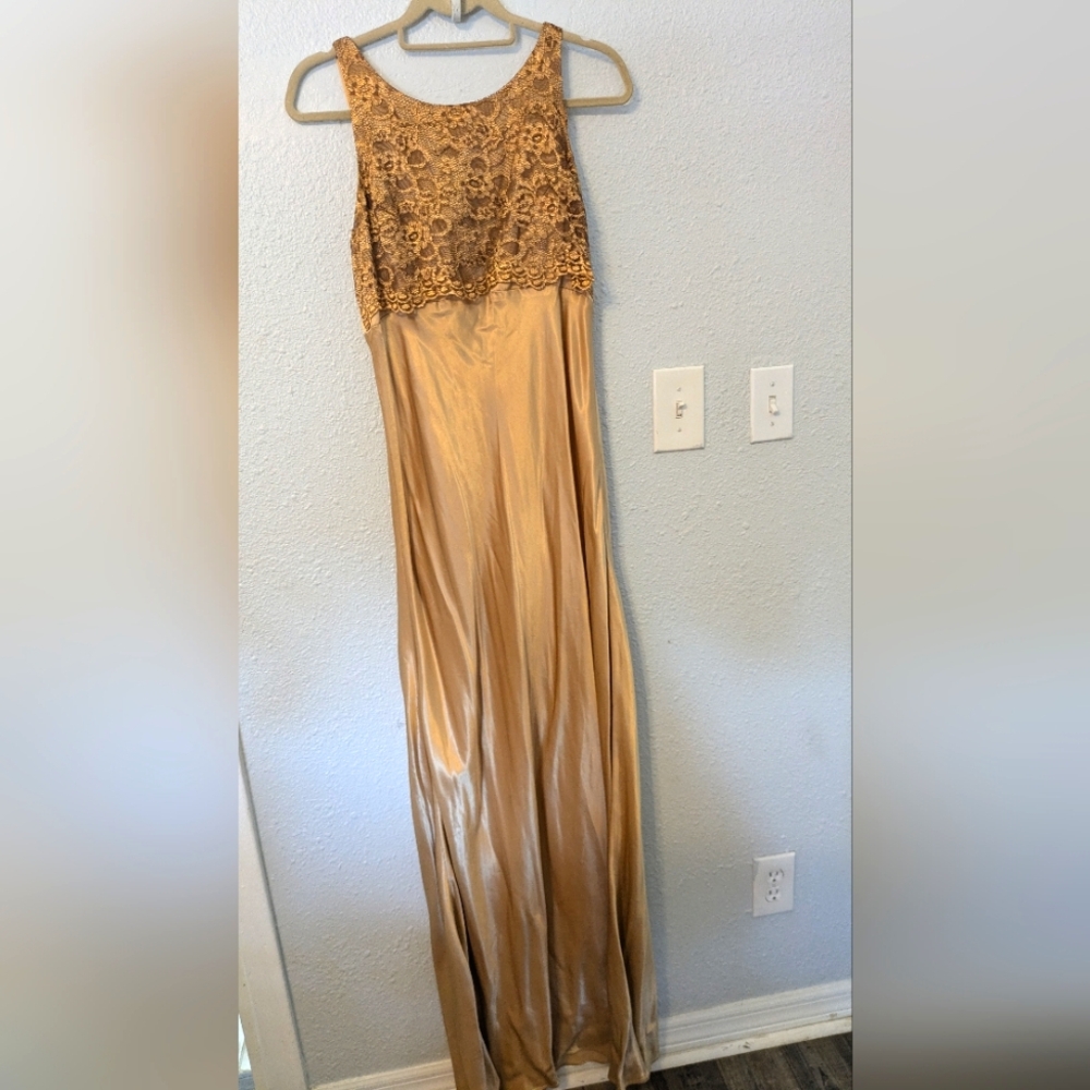 Alfred Angelo Satin Iridescent Lace Gown